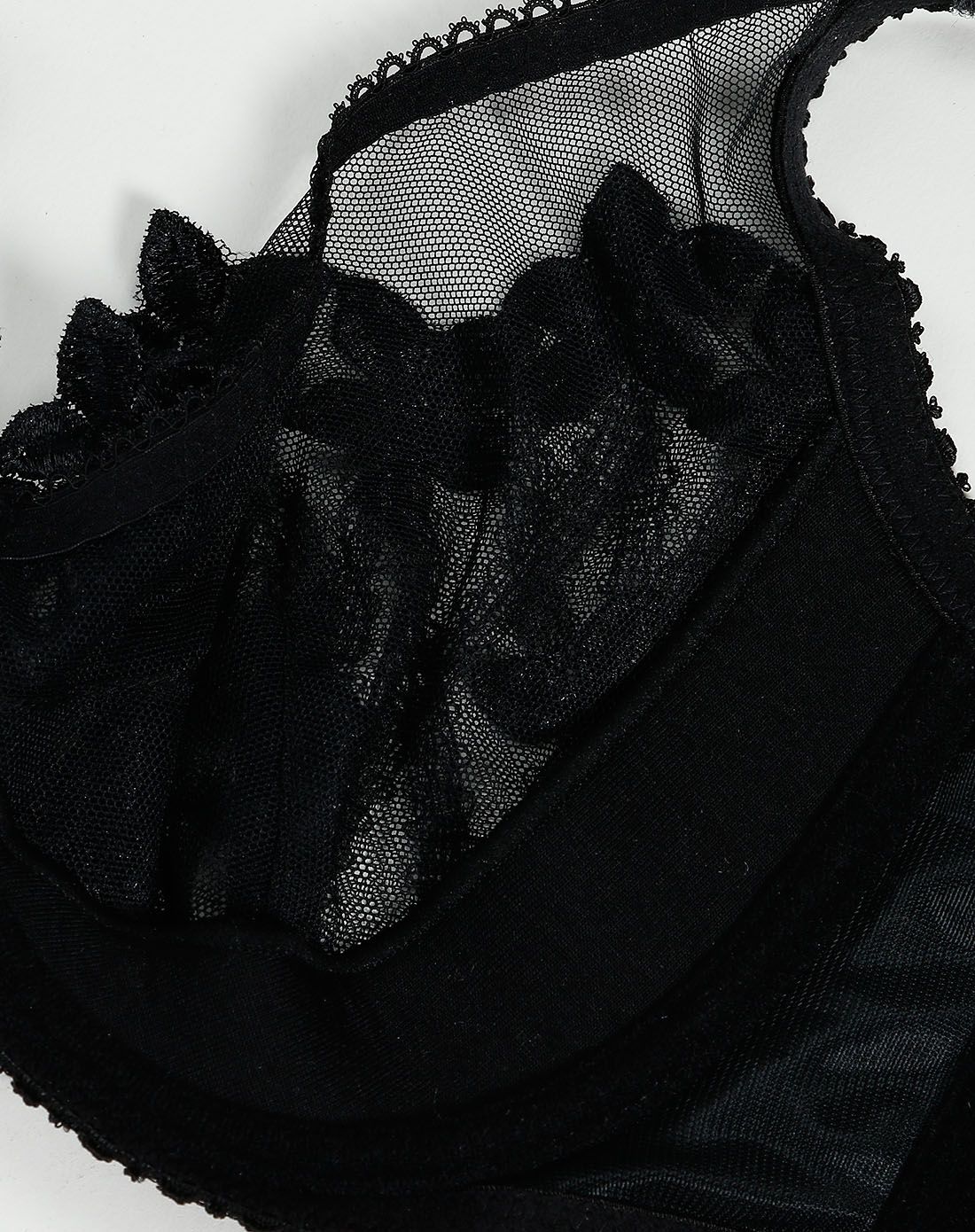 imis女款蕾丝绣花4/4薄杯文胸黑色