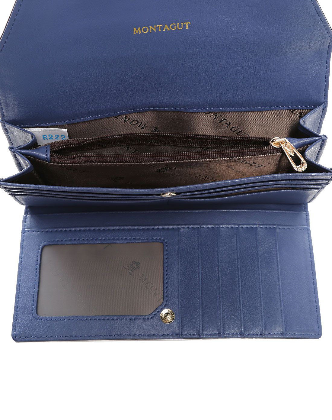 梦特娇女款钱包女长款多折钱夹立体五金手拿包皮夹