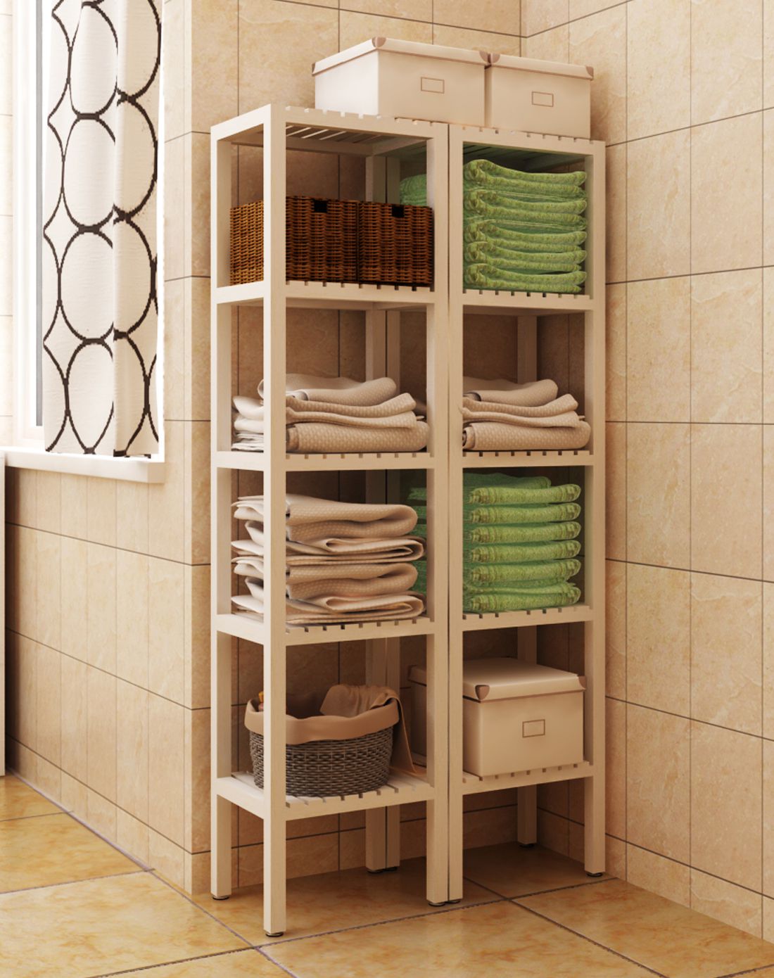 潮土creatwo家具直发货五层实木搁架,装饰收纳二合一ctzwj2040_唯品会