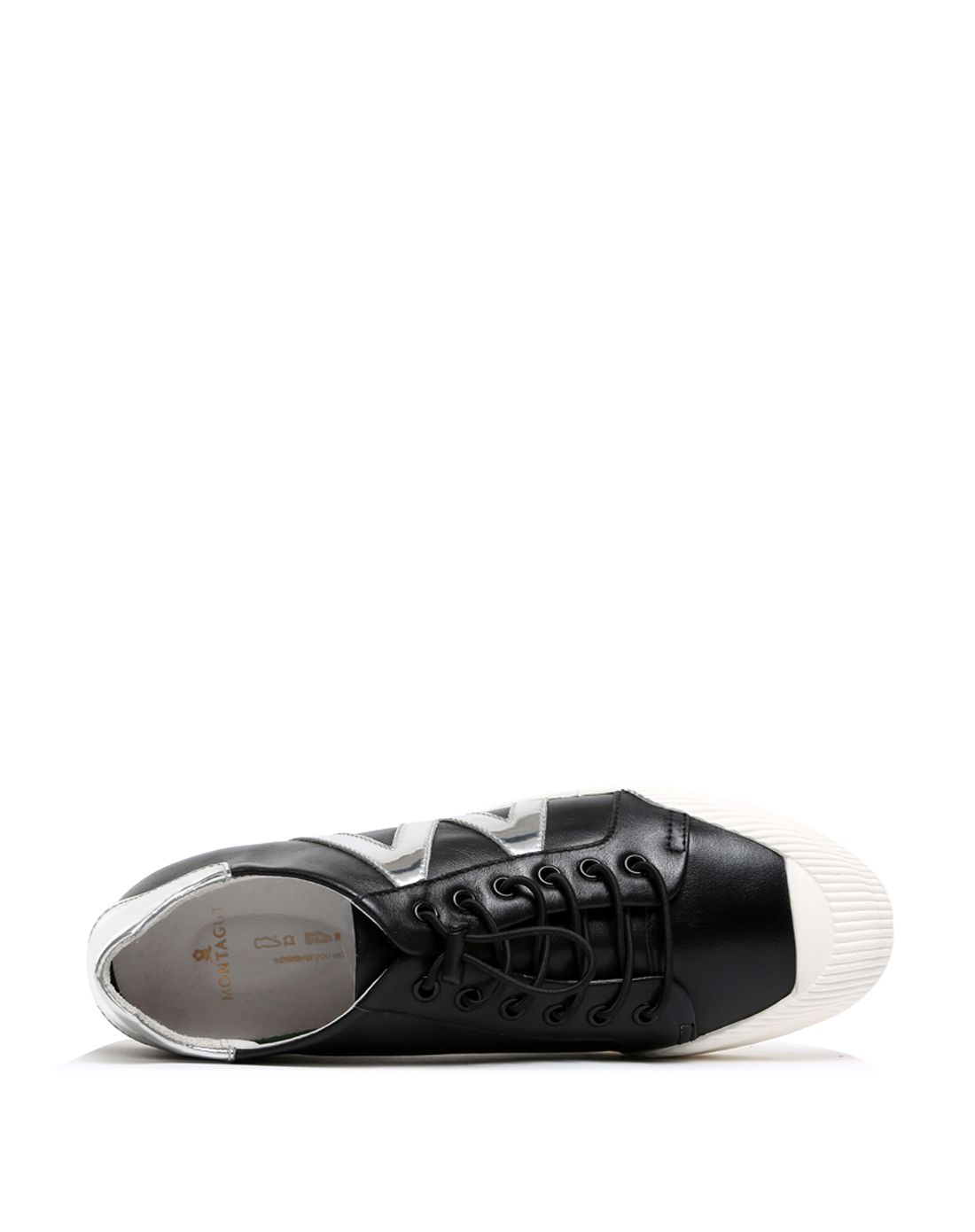 梦特娇系带圆头牛皮休闲运动单鞋男鞋