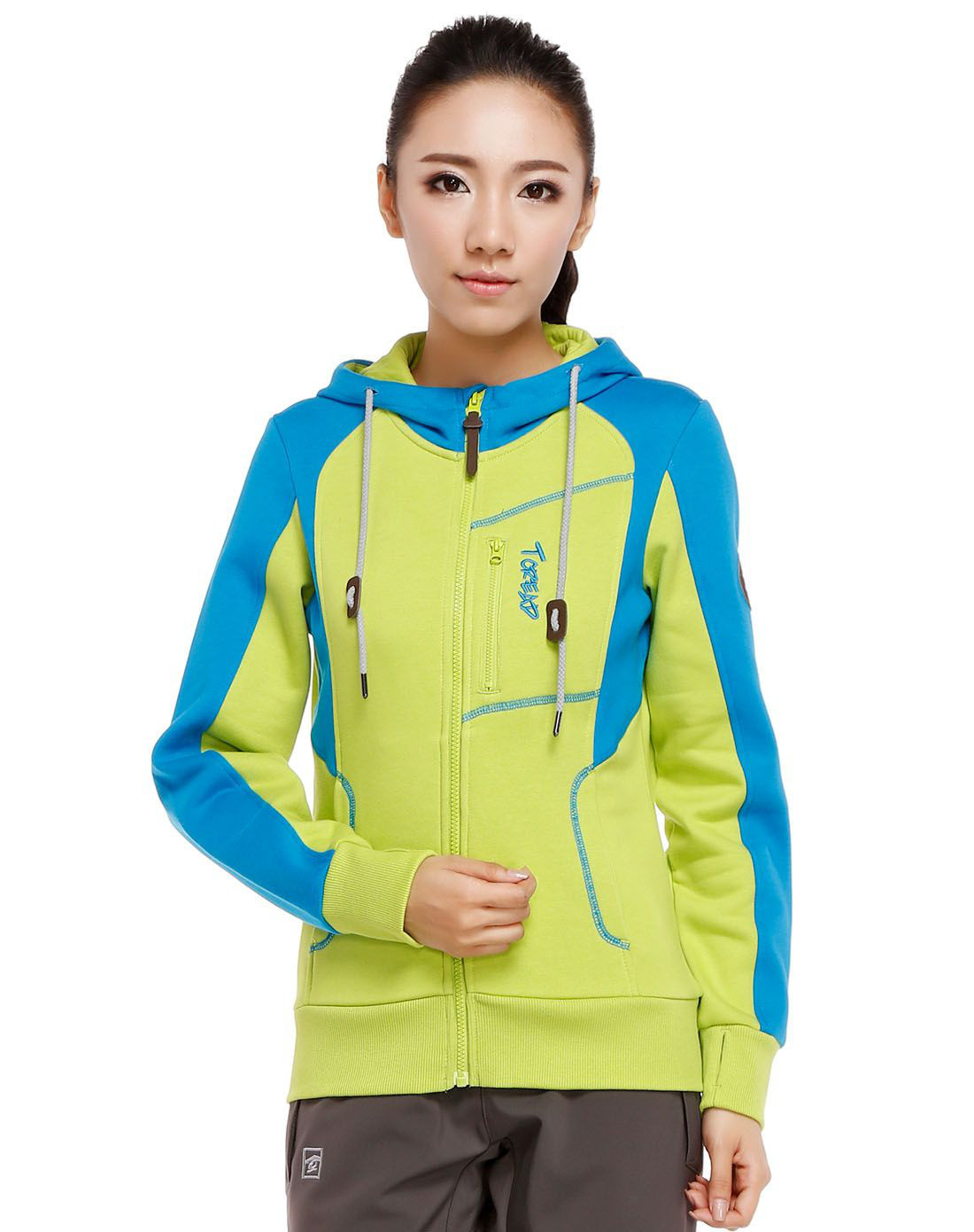 保暖抗静电 女款酸橙绿卫衣