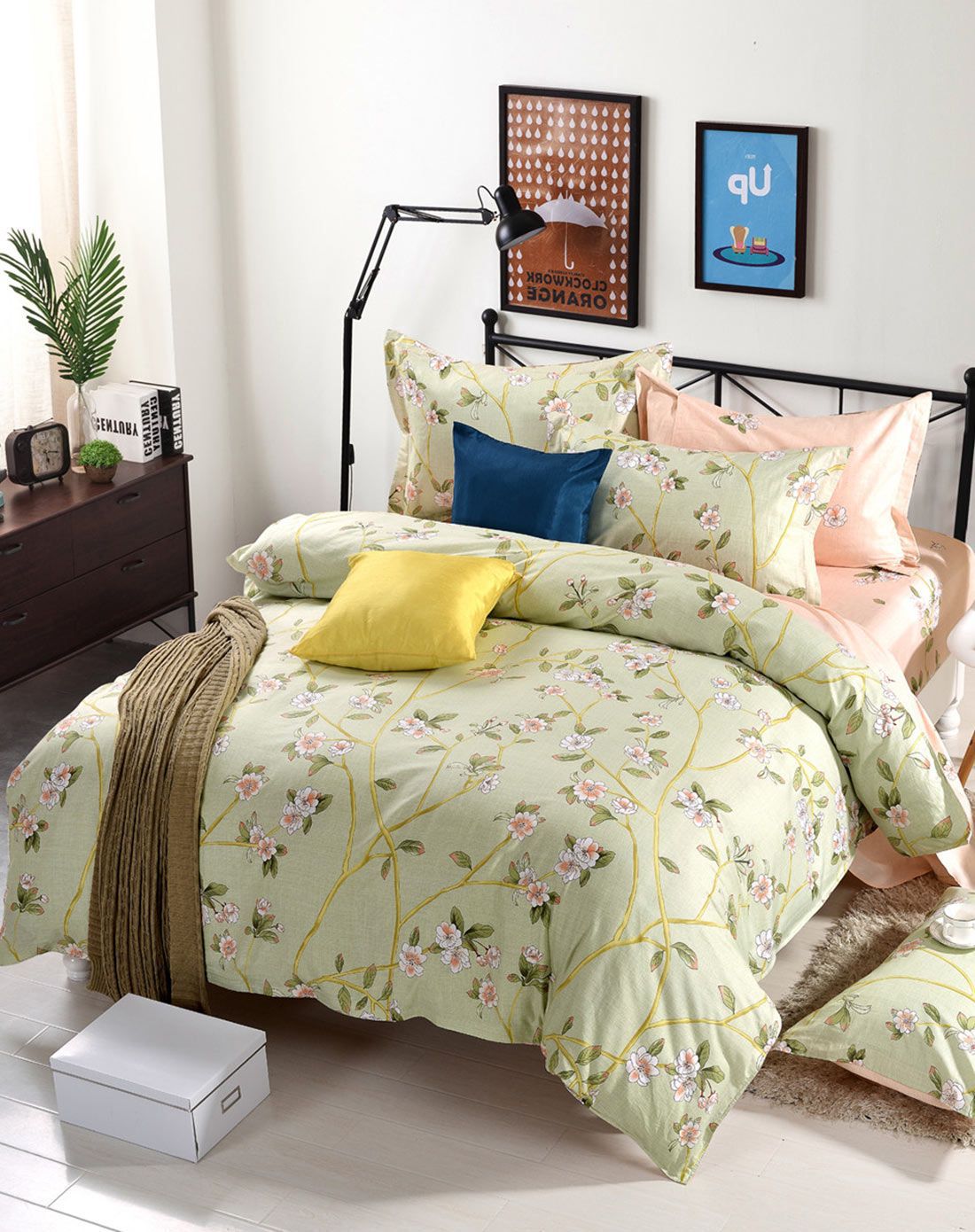 清仓1.5m床全棉斜纹印花四件套曼妙花季