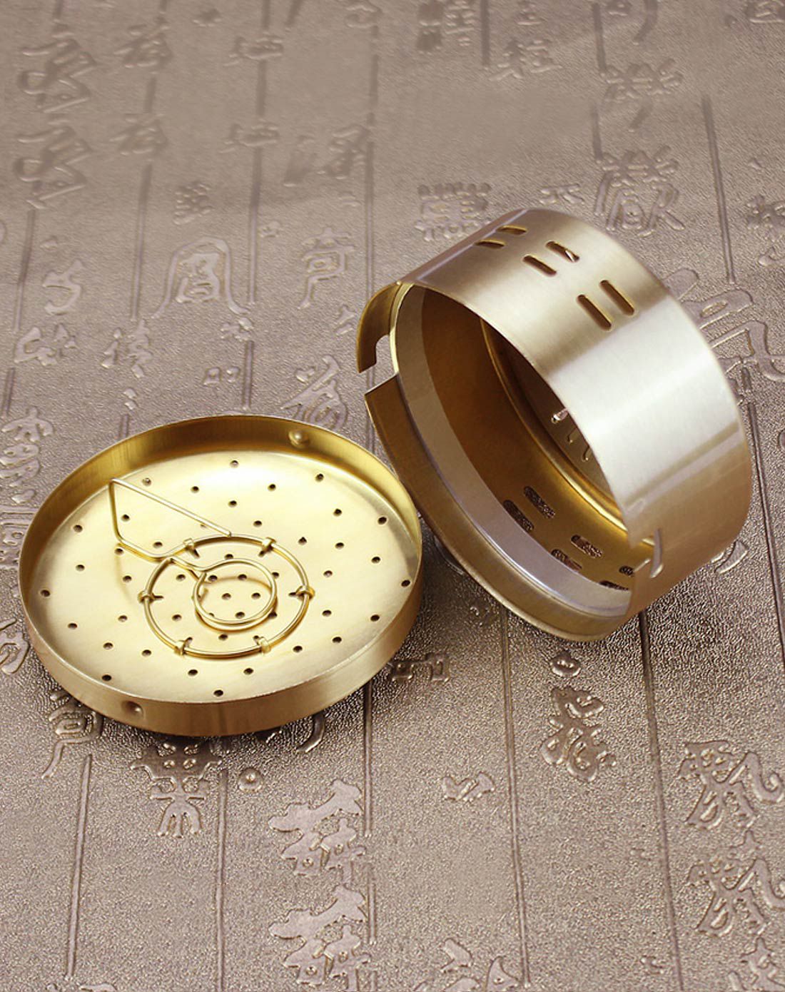 铜制随身艾灸盒小号送颈绑带和滤烟袋