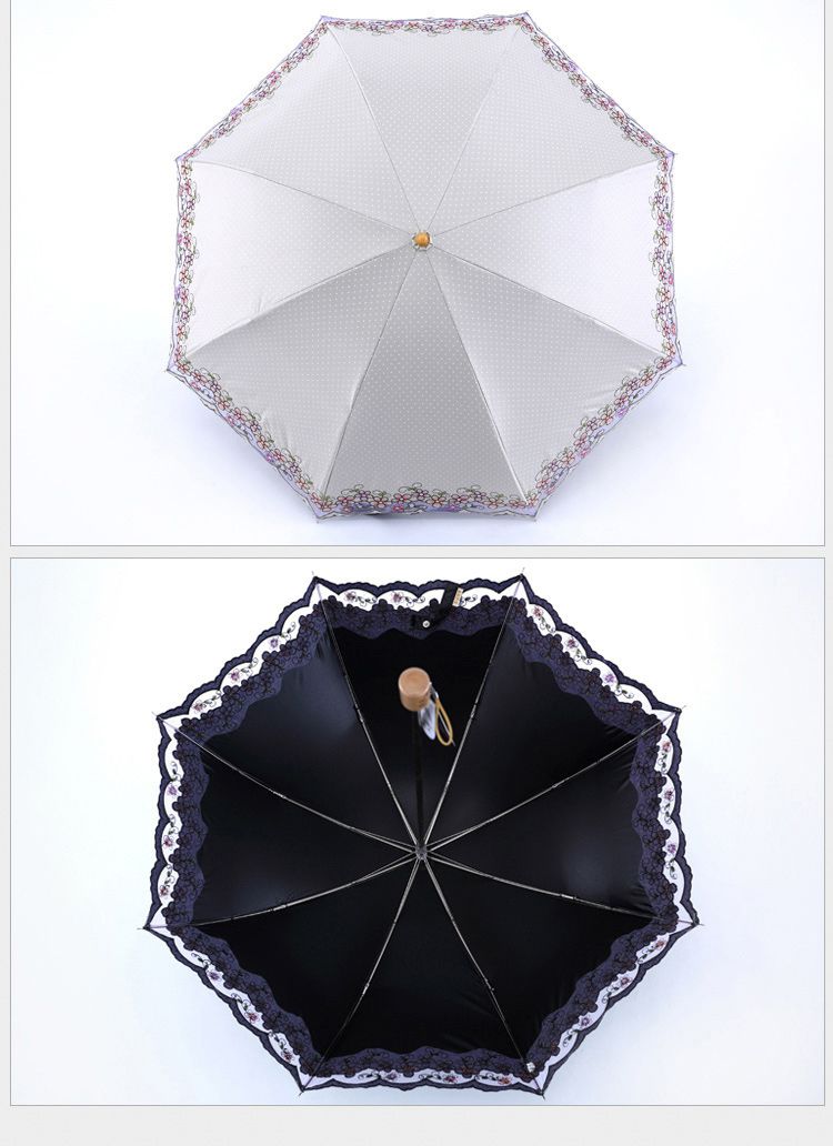 商品名称: hondar 黑胶防紫外线强抗风刺绣遮阳伞 商品分类: 雨伞雨具