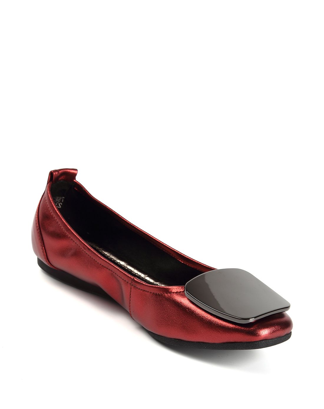 2016新品 枣红色牛皮简约大方扣单鞋