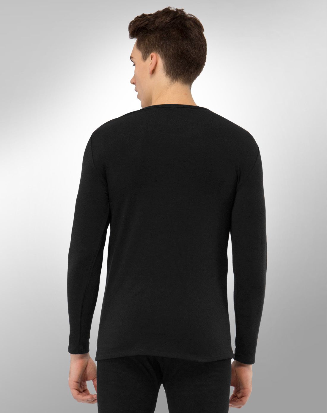 男款商务阳离子发热纤维极暖上衣黑色