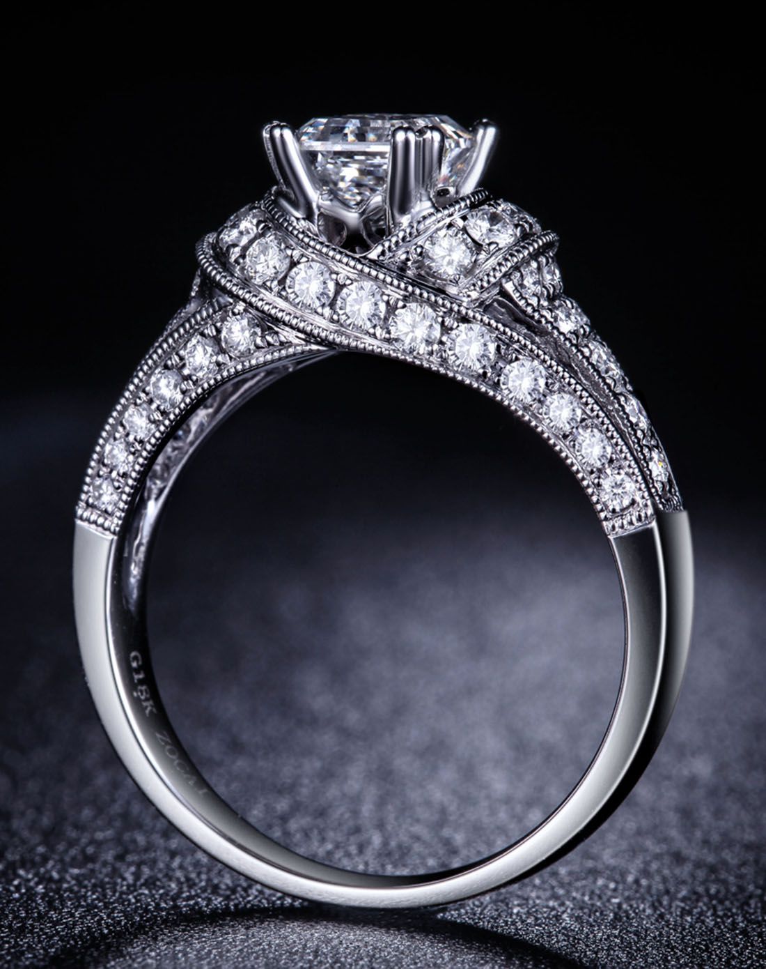 佐卡伊 白18k金克拉钻石女戒附gia证书