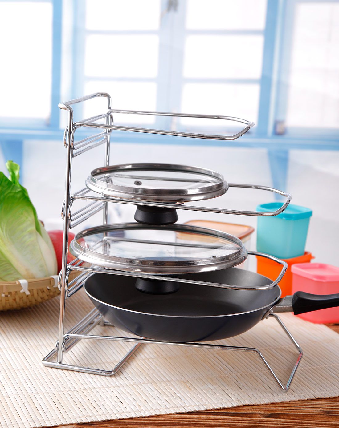 厨房多用锅盖架