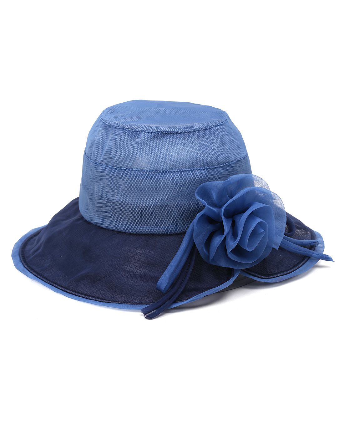 hondar 立体花朵真丝宽檐遮阳帽
