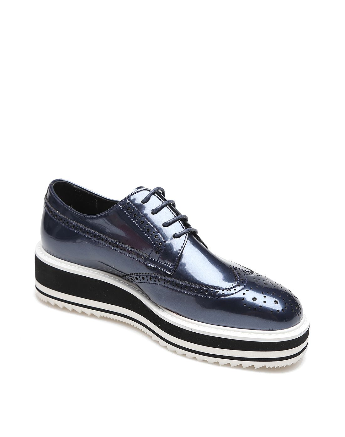 女士鞋包专场蓝色个性冲孔系带超纤休闲牛津鞋ftve30ll2166027_唯品会