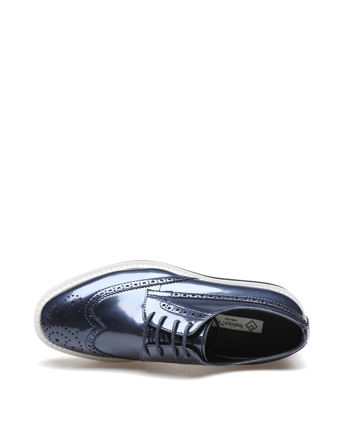 女士鞋包专场蓝色个性冲孔系带超纤休闲牛津鞋ftve30ll2166027_唯品会