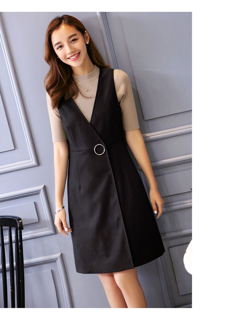 黑色 韩版时尚修身背心裙