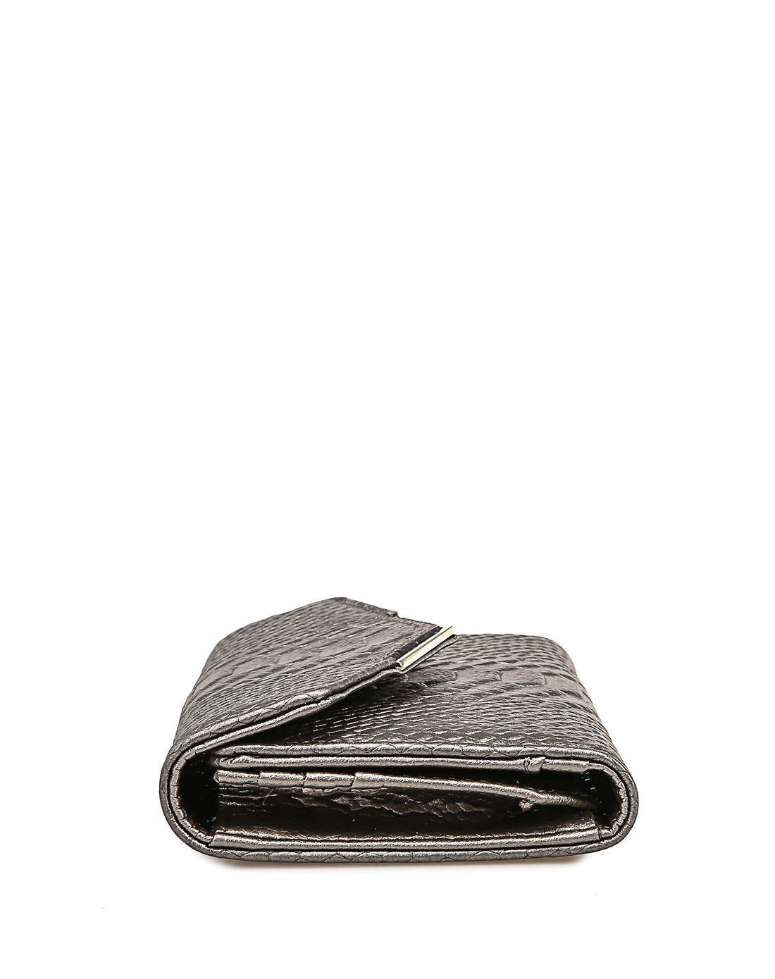 2016新款古银色牛皮革简约手拿长款钱包