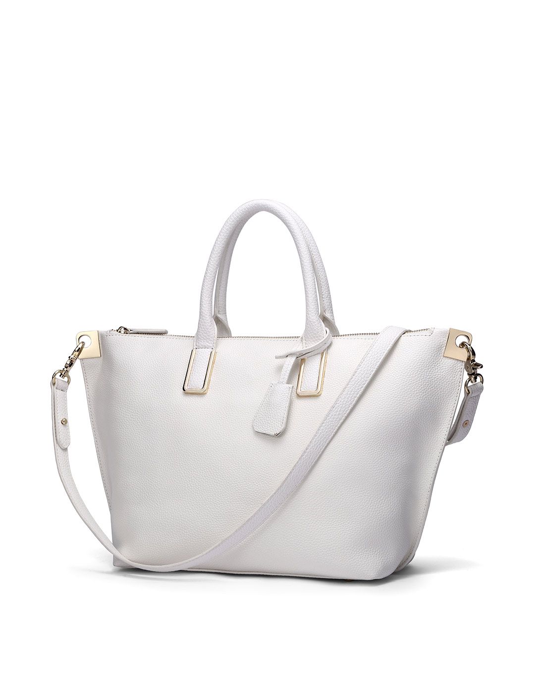女士白色时尚休闲手提包