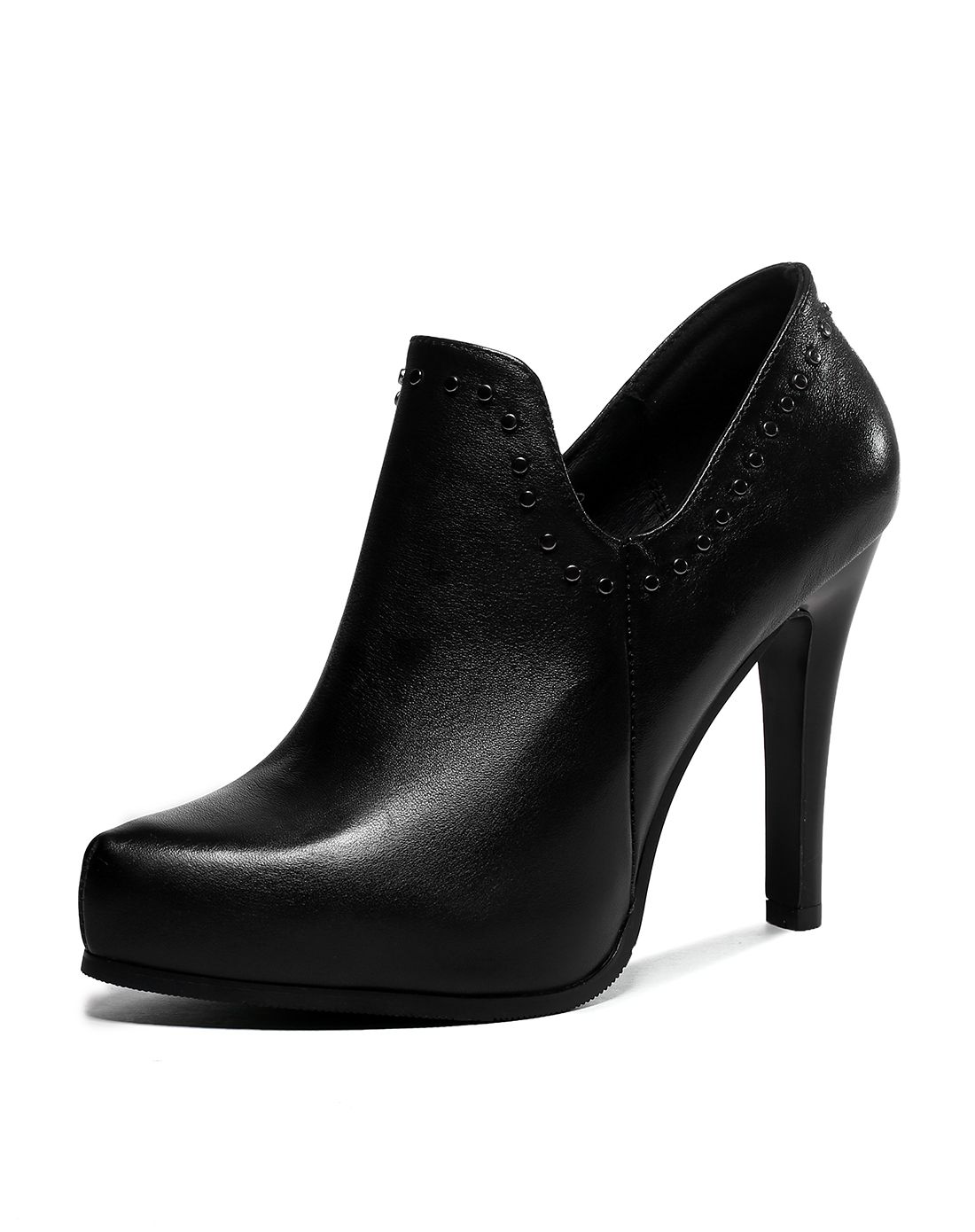 2016新款秋冬黑色高跟单鞋