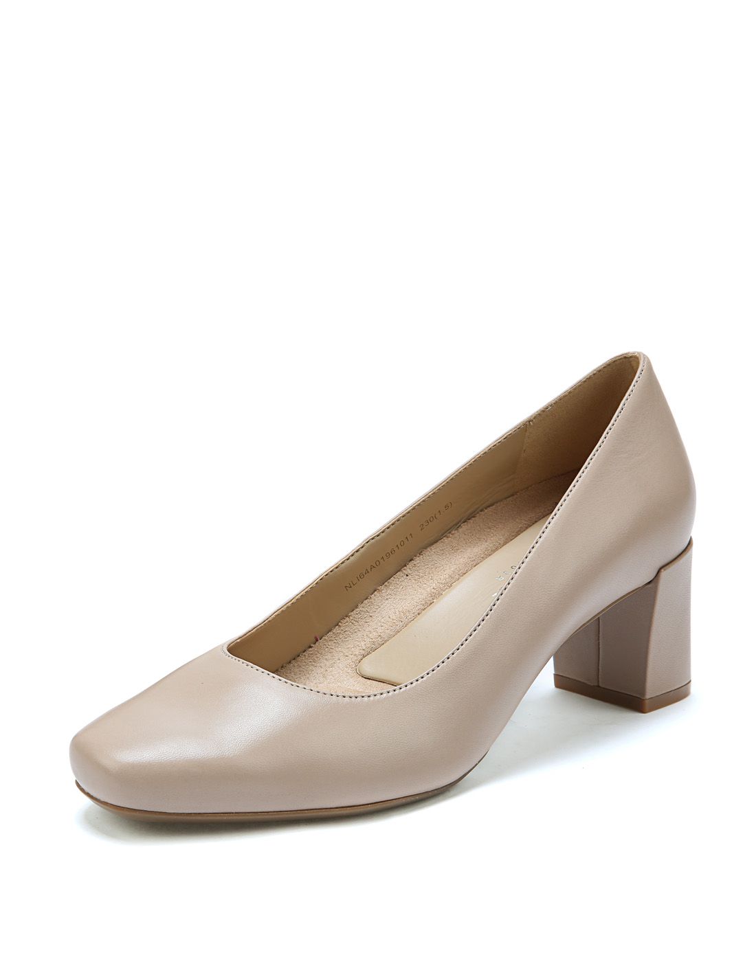 2016秋季新品黑色简约别致方头粗跟女单鞋