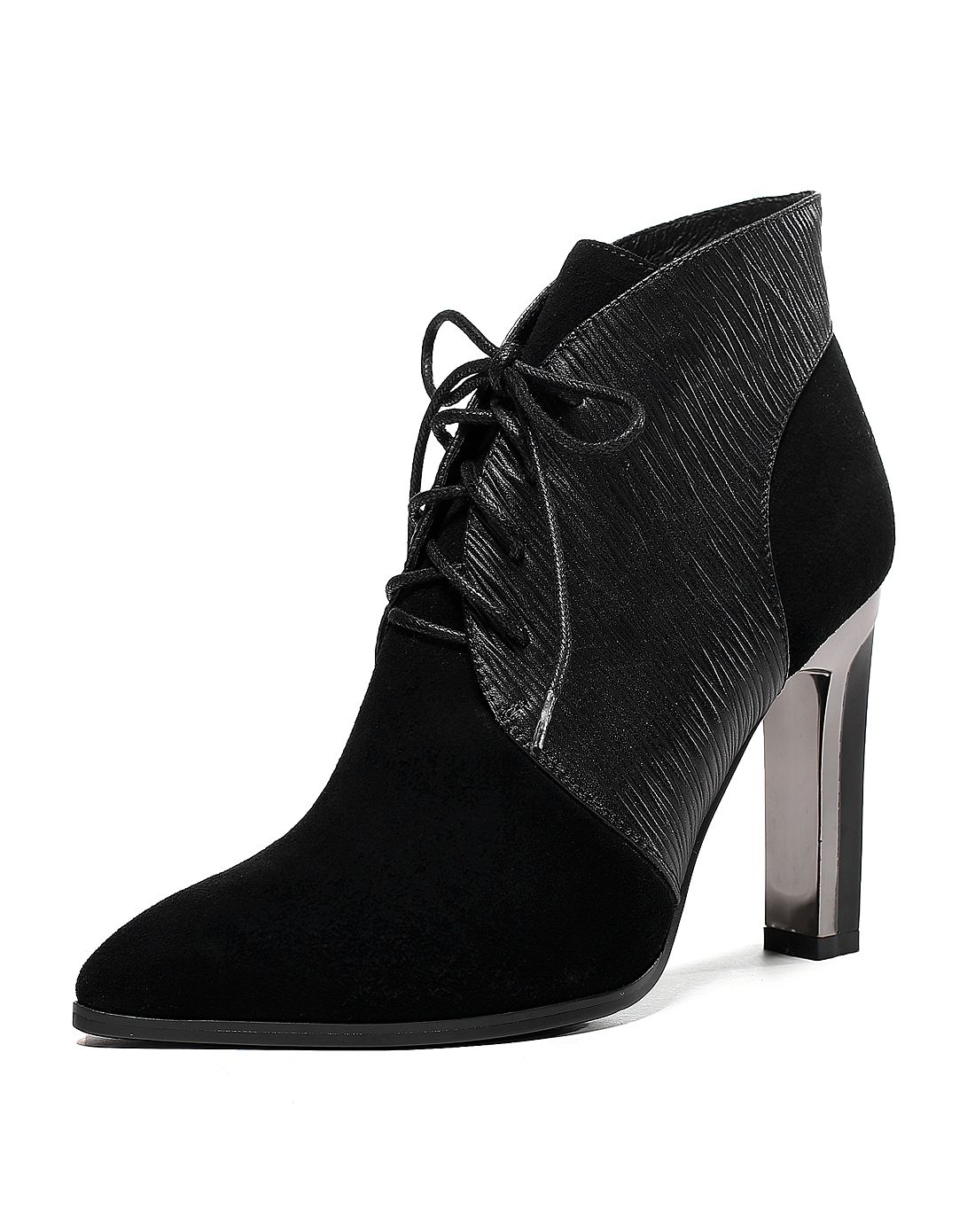 2016新款秋冬黑色高跟靴子