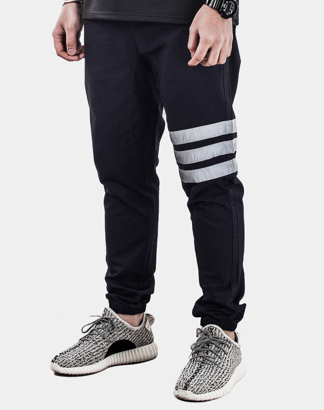 男款宝蓝色jogger pants束脚休闲裤