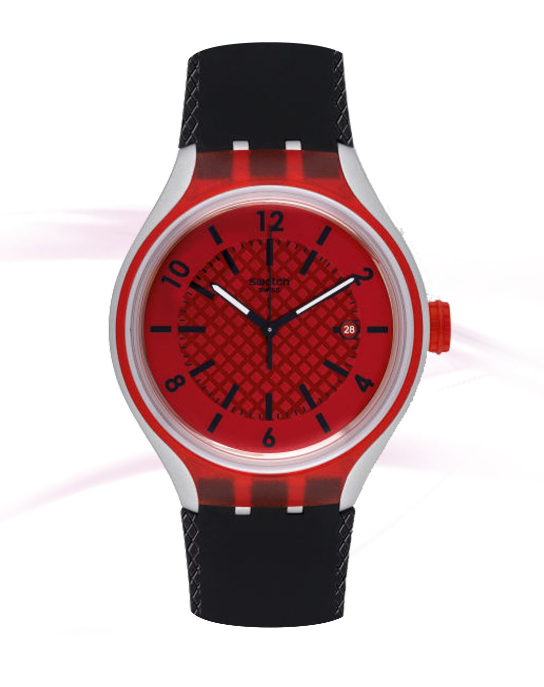 swatch 醒目时尚石英男表红色激情