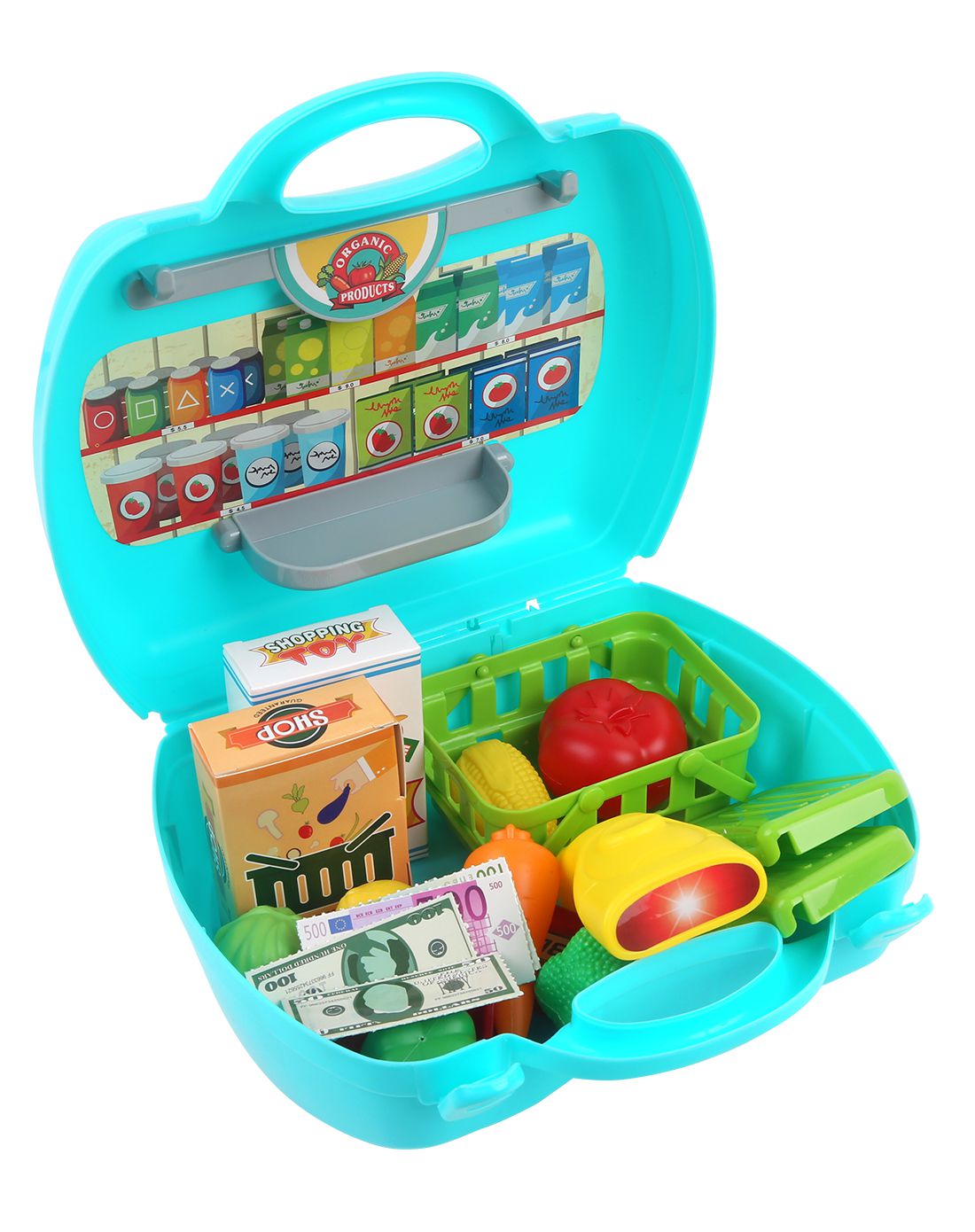 香港纽奇益智玩具专场nükied 纽奇 宝宝过家家水果超市手提箱1098bh