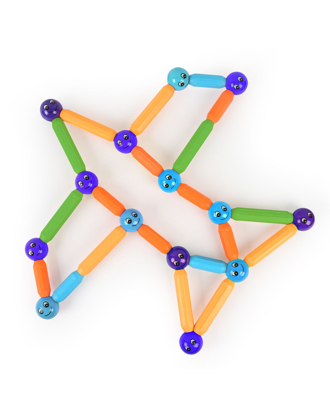 香港纽奇益智玩具专场nükied 纽奇 百变36件笑脸磁力棒积木1177tld33