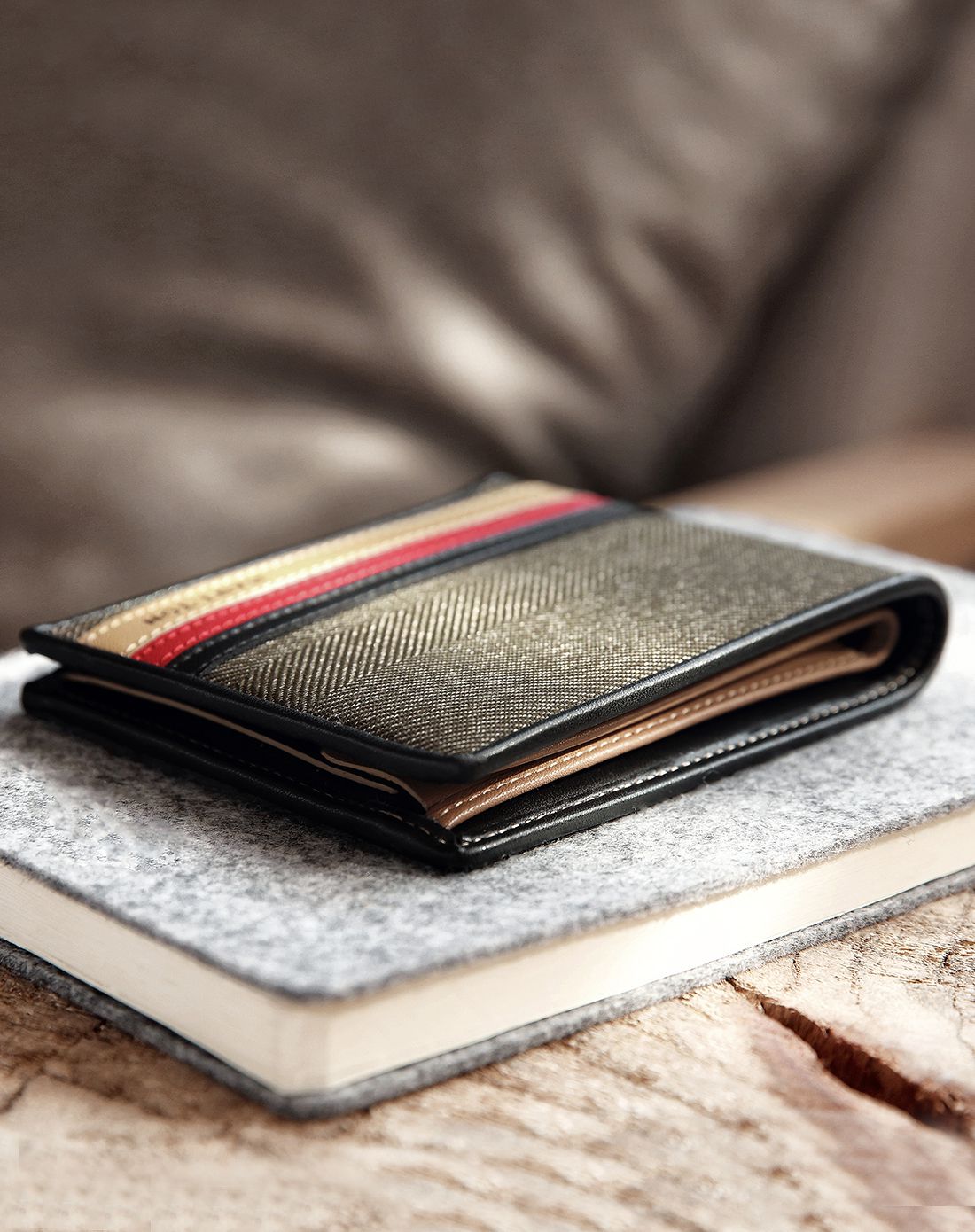 16年新品男 军绿色个性牛仔布钱包