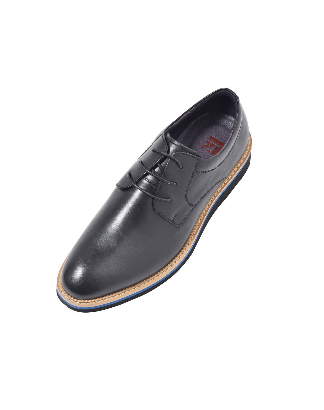 利郎l2 黑色系带牛皮商务皮鞋