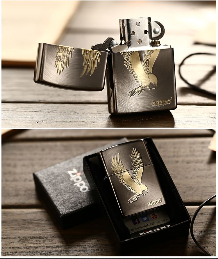 zippo打火机专场zippo 苍穹之鹰-黑冰雕刻常规机zbt-1-25a(c-eagle