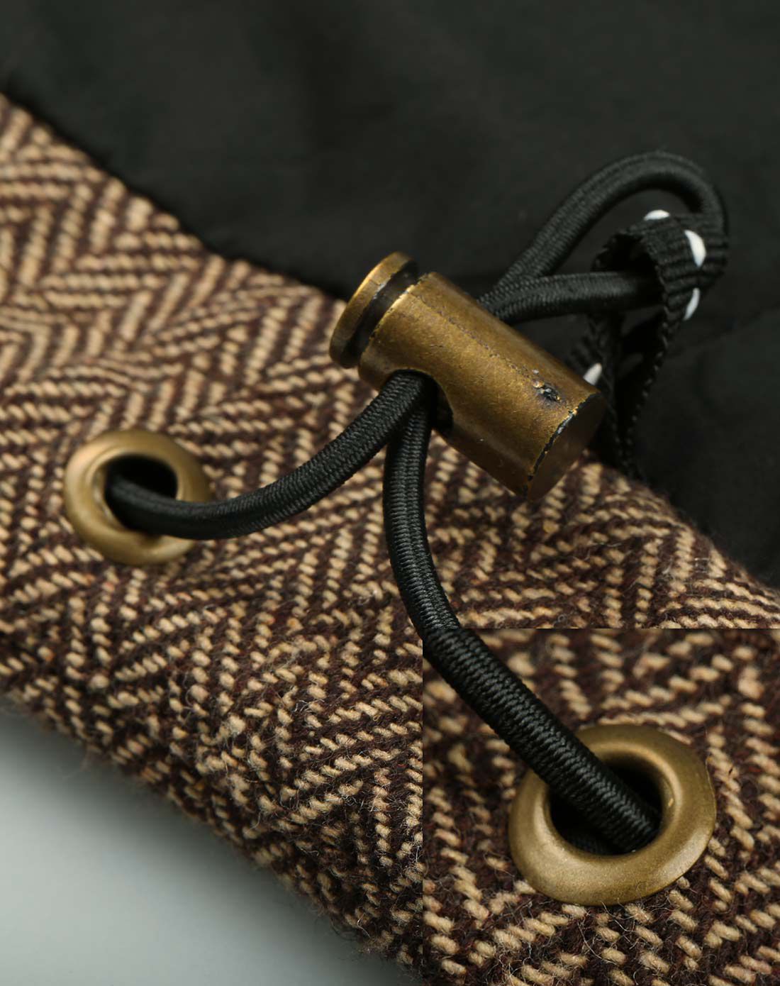 布衣传说茶咖色拼接立领棉衣MM267茶咖