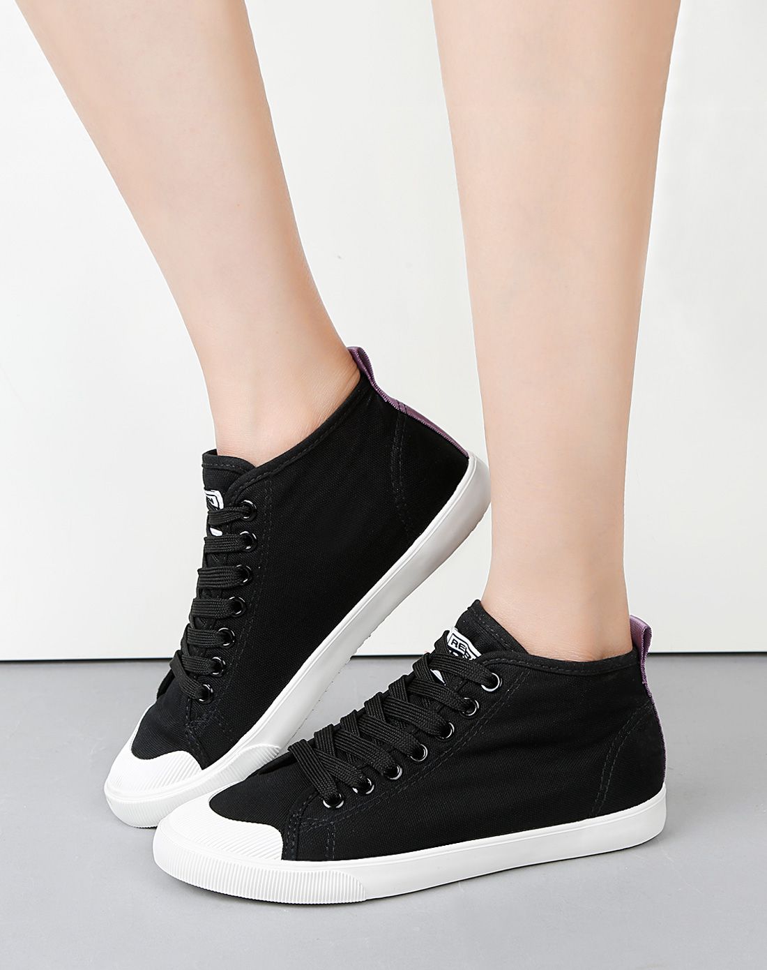 人本时尚休闲女鞋专场 时尚潮流 女款白色高帮鞋 帆布文艺 运费 (订单