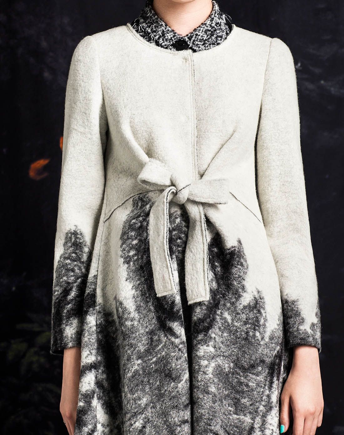 d2c设计师专场谢海平女式时尚精致无领外套x00143070005-灰色_唯品会