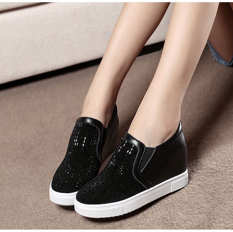 卡米kumikiwa春季休闲牛皮内增高女式休闲鞋k16qh3293bk_唯品会