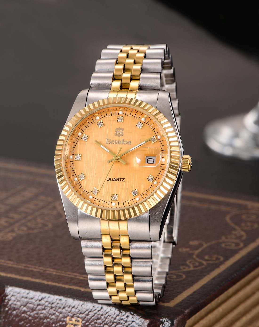 bestdon手表专场 邦顿【恒臻商务系列】间金钢带石英腕表 商品编码:bd