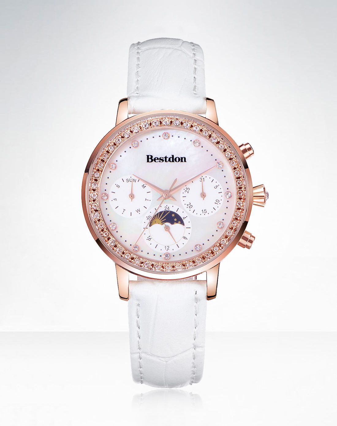 bestdon手表专场 邦顿【星月系列】多功能月相女表 赠送原装表带颜色