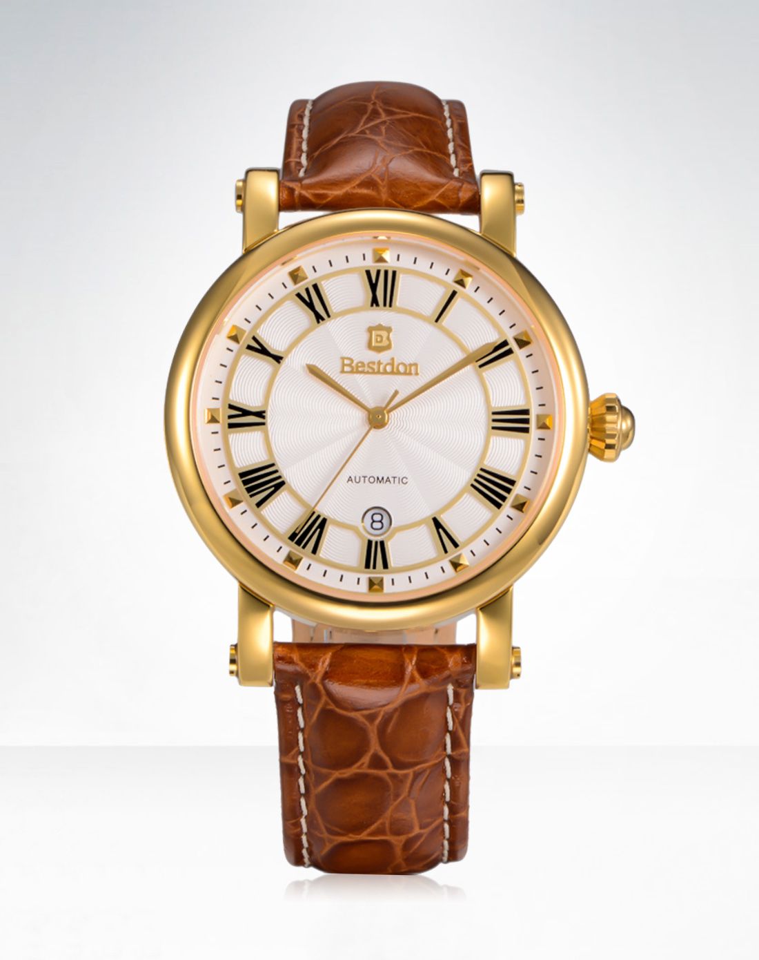 bestdon手表专场 邦顿【传承系列】真皮鳄花纹全自动机械男表 运费