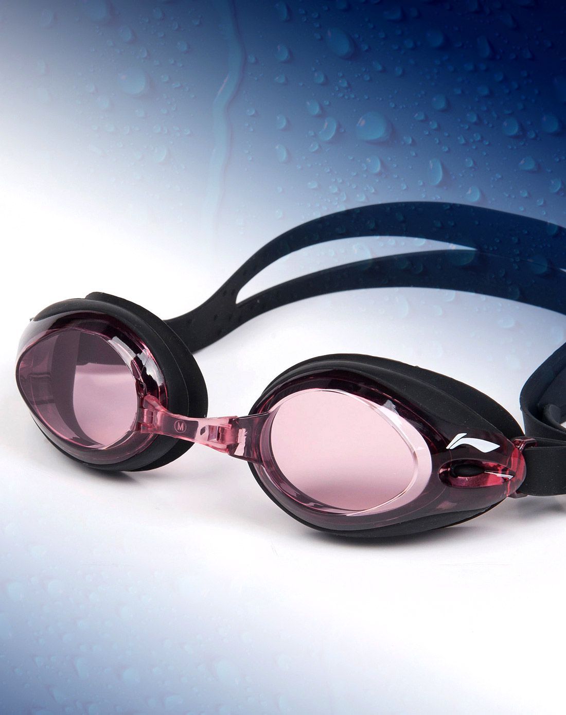 专业高清防水防雾蓝色游泳镜 柔软鼻桥