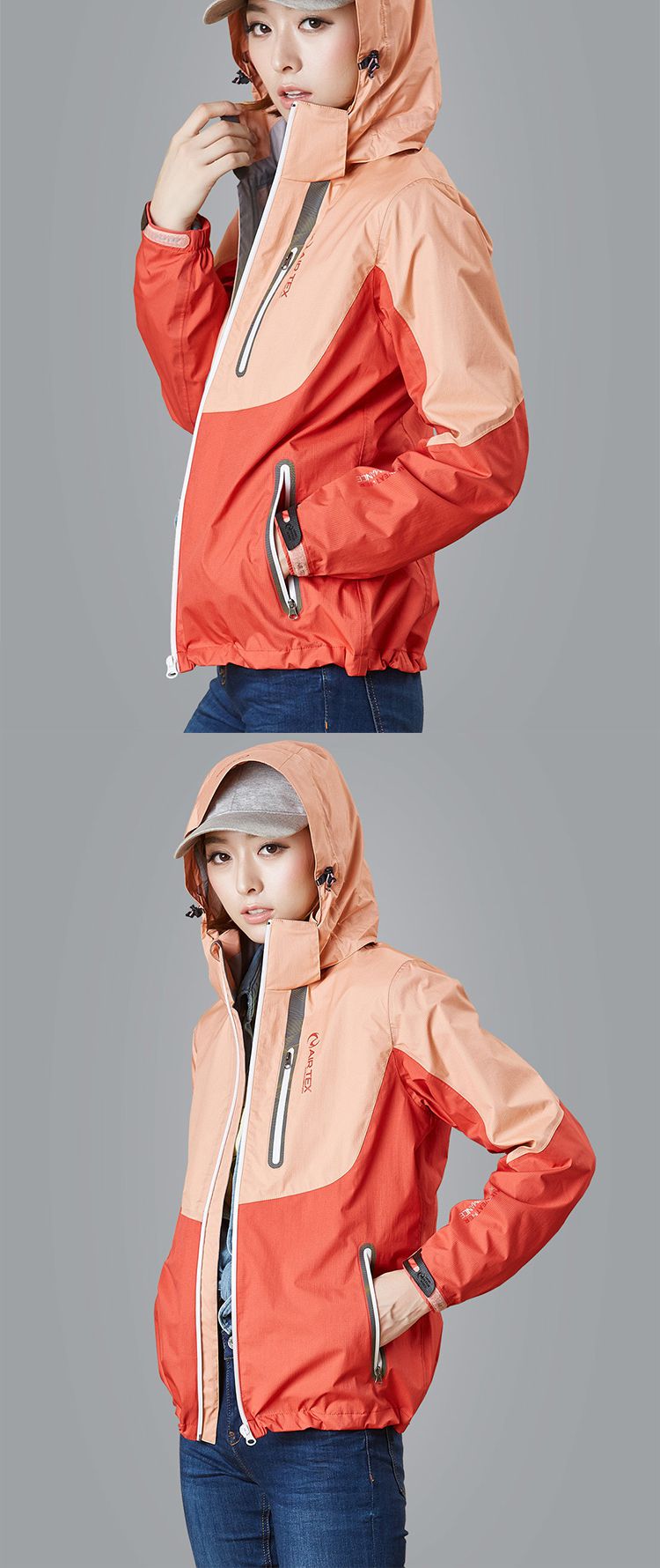 tex户外情侣服装专场 防风舒适 女款珊瑚红/裸粉单层冲锋衣 品牌名称