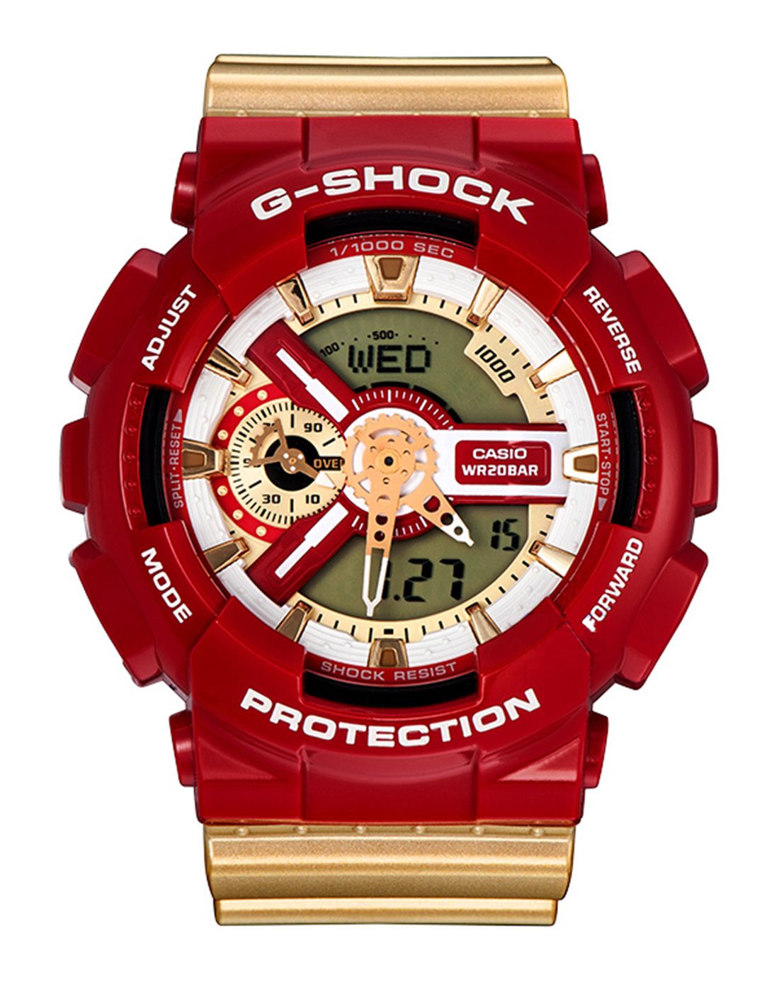 卡西欧 g-shock钢铁侠防震防水石英男表