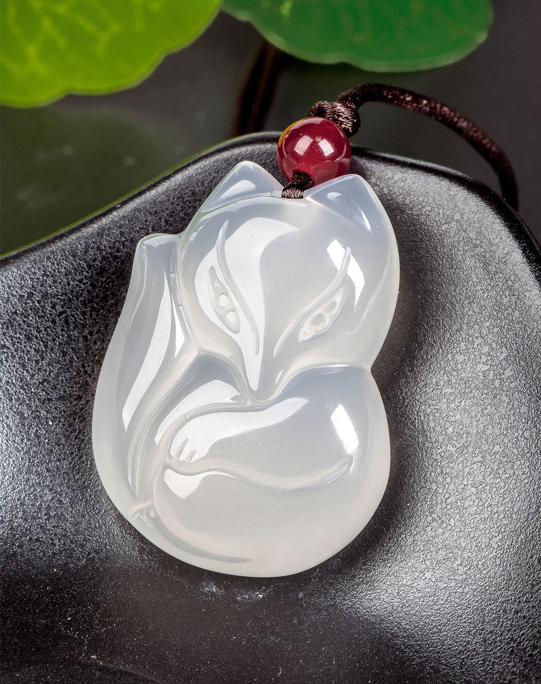 紫气东来玉石专场紫气东来 天然白玉髓狐狸吊坠a-ys160917d18_唯品会