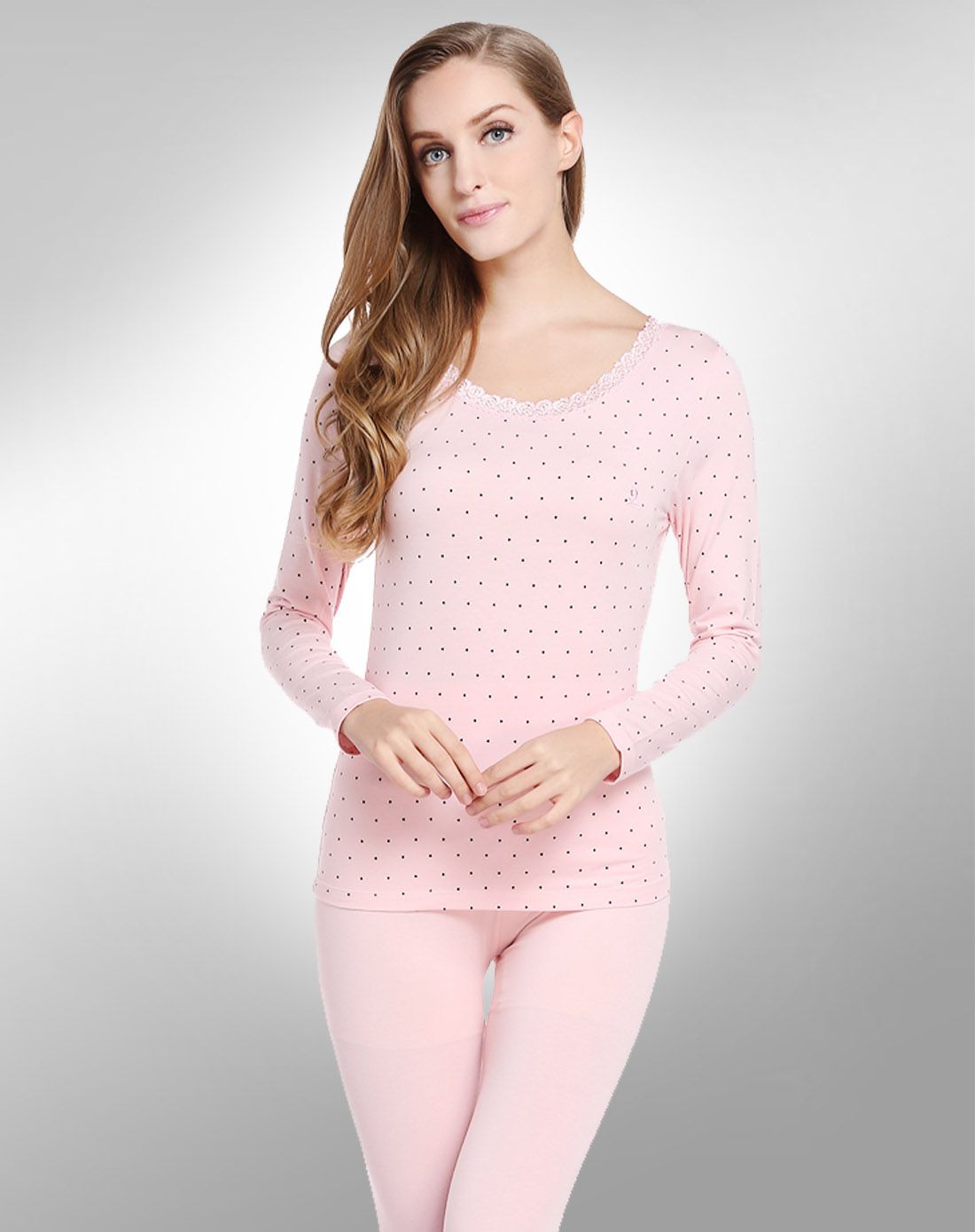 女装甜美印花莫代尔内衣套装黑色