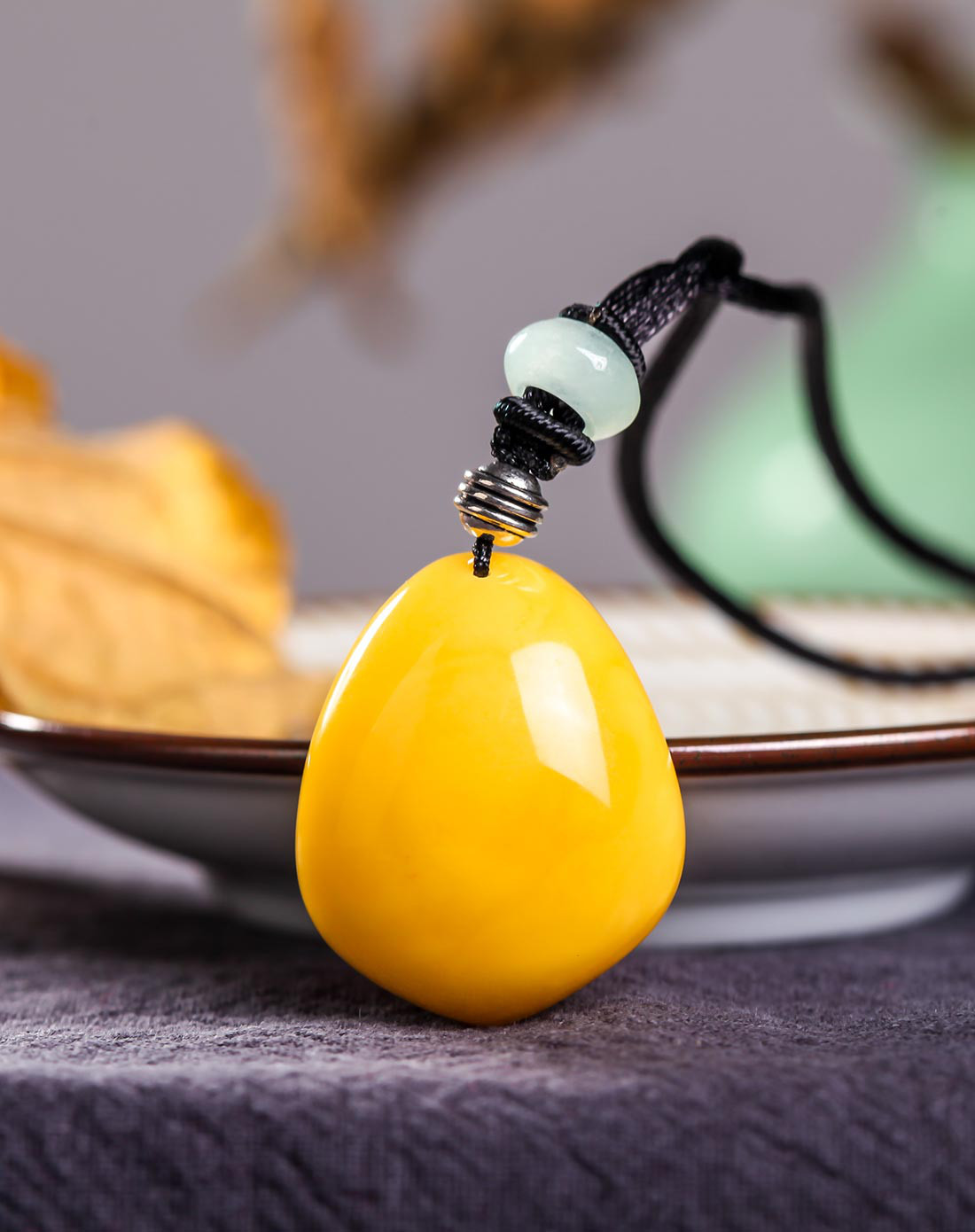 赏饰家 随形金绞蜜 蜜蜡吊坠 (含配绳)