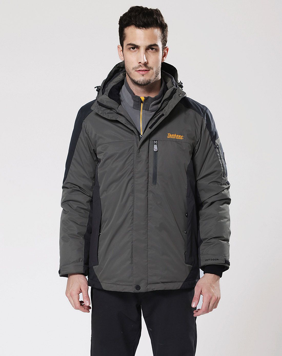 坦博尔tanboer羽绒服专场男士军绿色加厚大码户外休闲羽绒服ta7337b