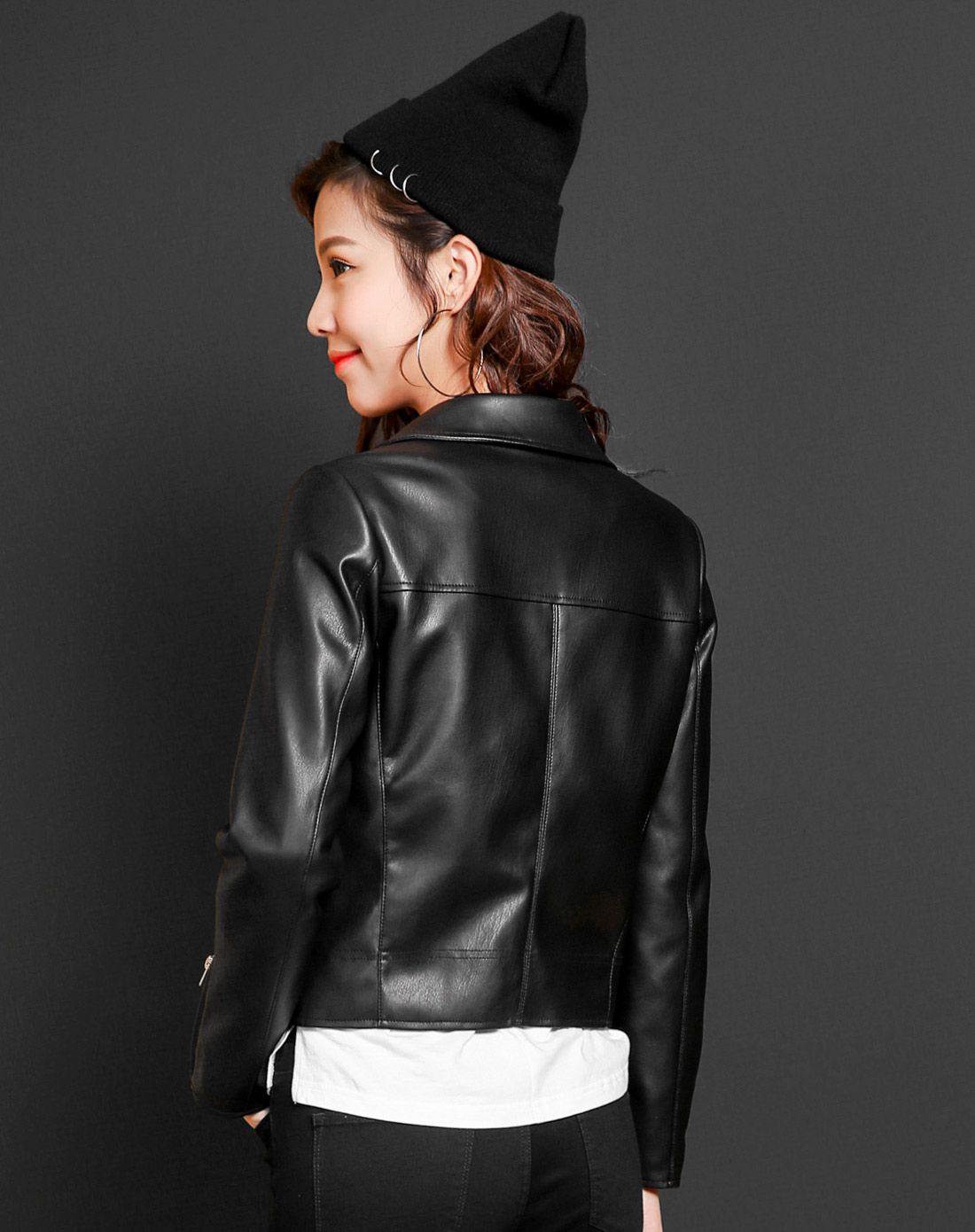 黑色 街头嬉皮机车皮衣