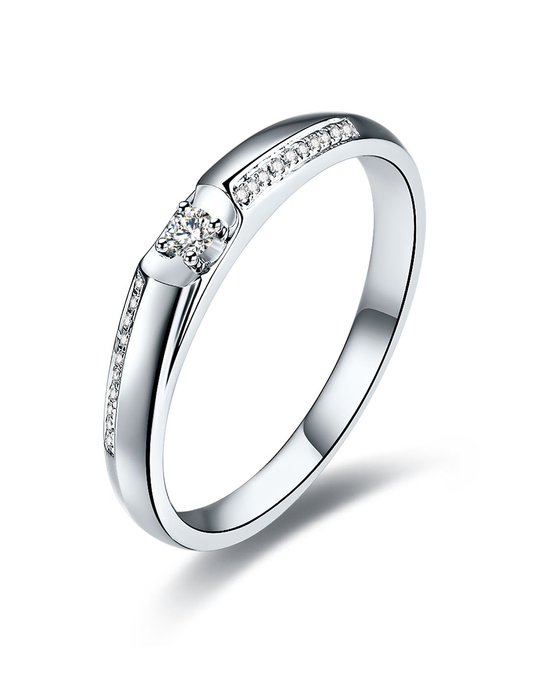 周六福 pt950铂金侣钻石戒指