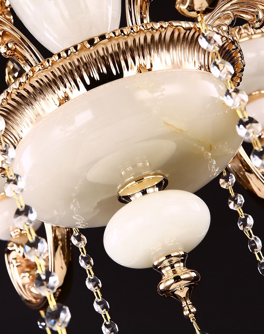 天然玉石 奢华贵族6头水晶吊灯