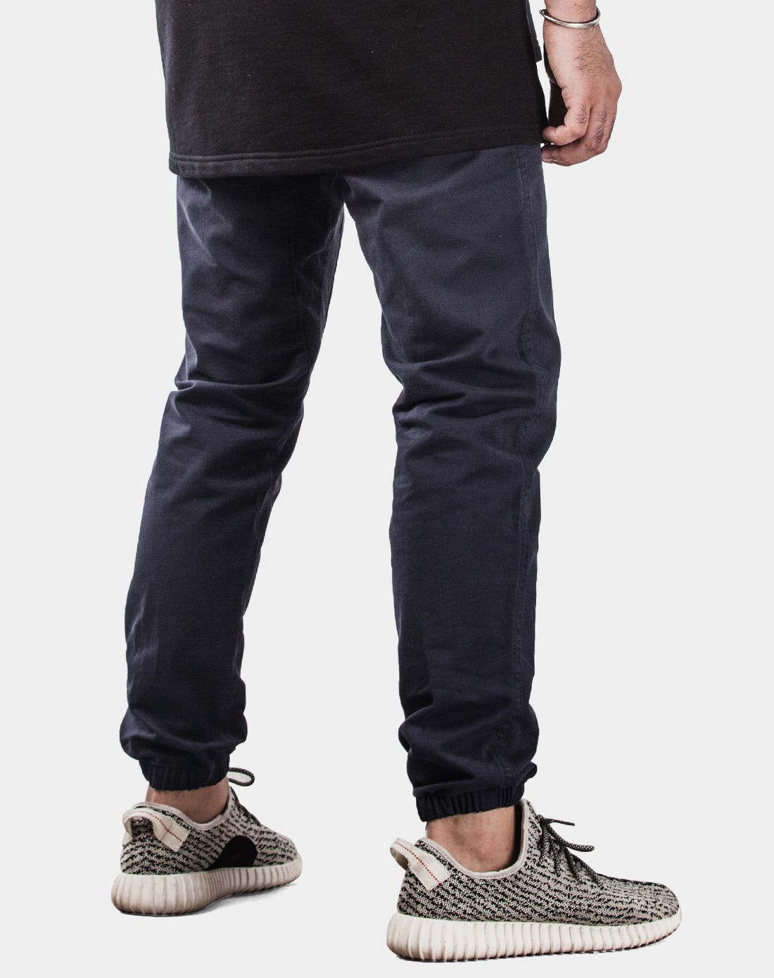 男款宝蓝色大码休闲裤 jogger pants收脚