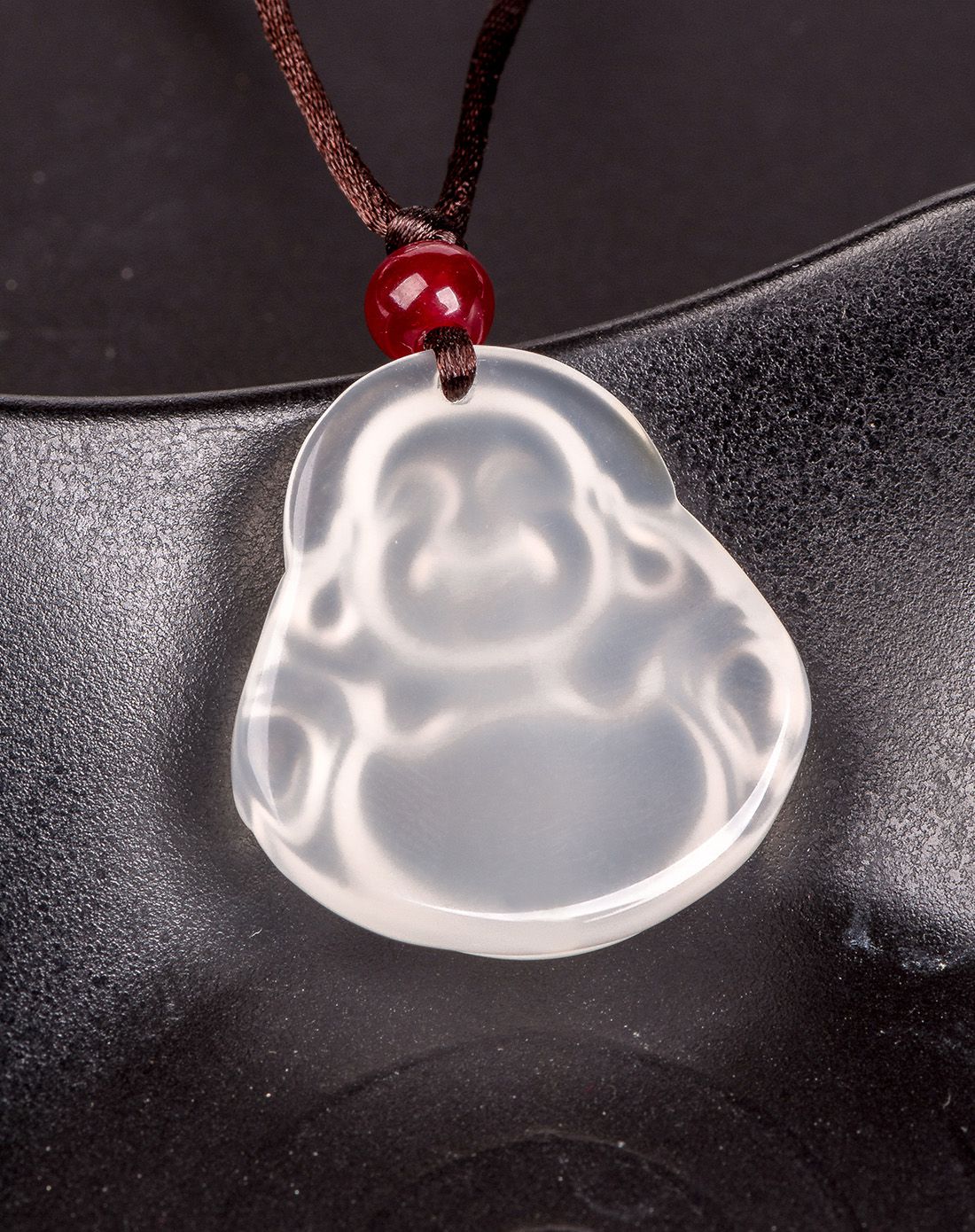 紫气东来 冰种白玉髓佛吊坠