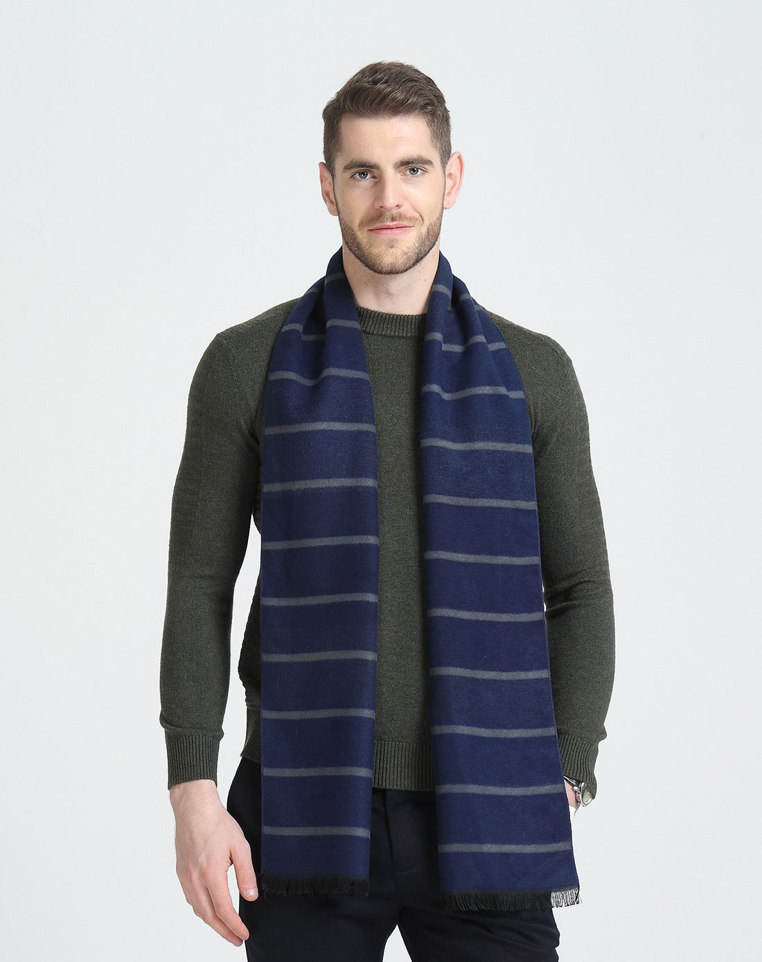 北极绒 男士方格蓝君子傲柔软保暖围巾 运费 (订单满288免运费) 颜色