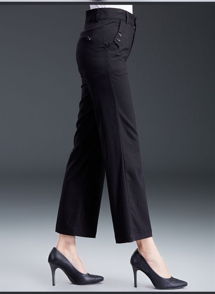 中老年妈妈装女装春秋简约直筒裤