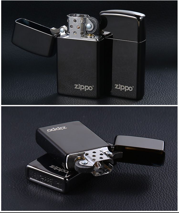 zippo 纤巧黑冰商标-黑冰窄机